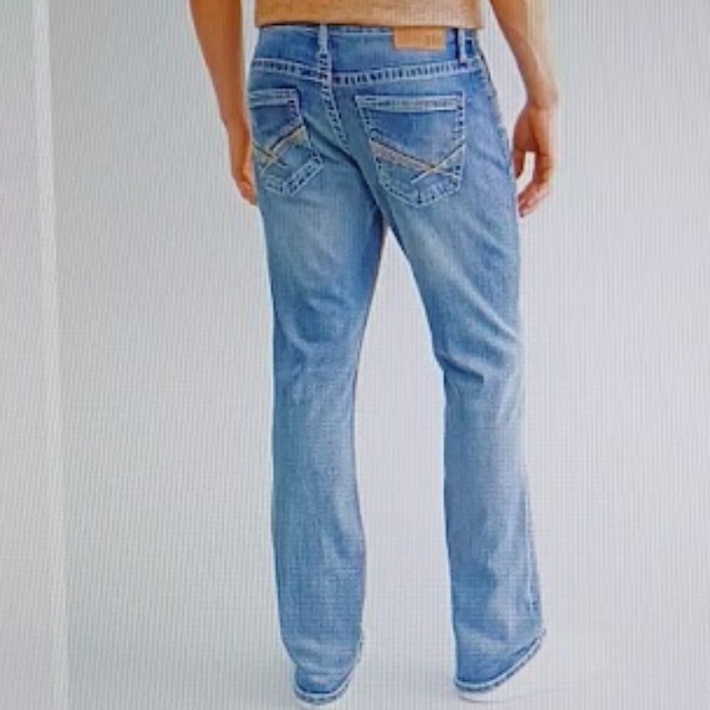 Buckle BKE Derek Men's denim straight relaxed stretch jeans, 36L